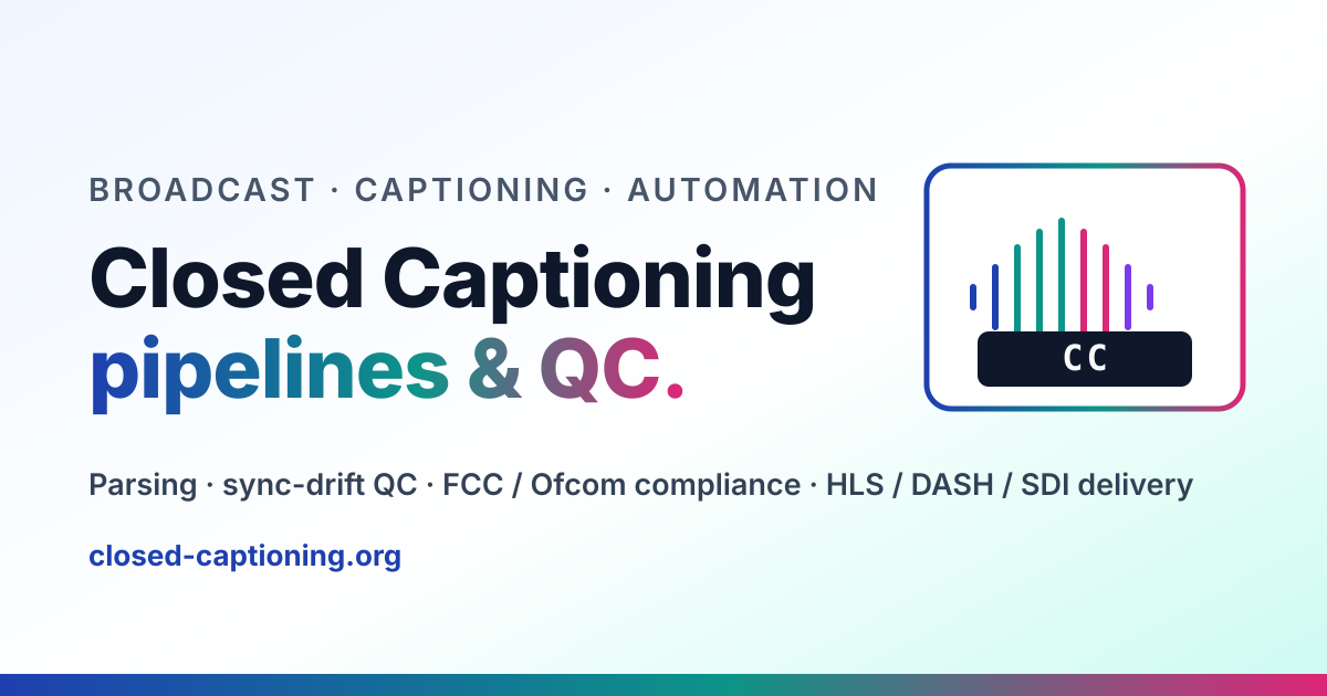 Broadcast Media Closed Captioning & QC Automation